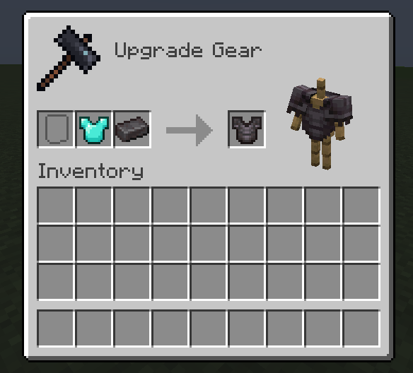 Netherite Upgrade in Smithing Table