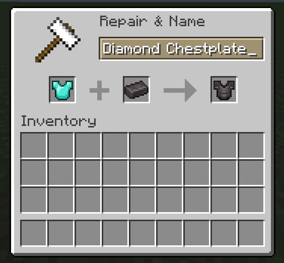 Netherite Upgrade in Anvil